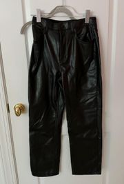 The ‘90s Straight Ultra High Rise Leather Pants