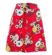 Modcloth Retro Colorful Floral Daisy Print A-Line Skirt Summer Unique size 10