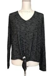 NWOT  Dark Gray Front Tie Top New