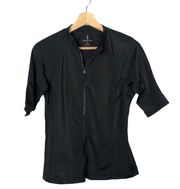 Lands' End Black Full Zip Cycling Athletic Short Sleeve Top S 6-8