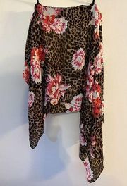 Victoria Secret Swim Sarong Cover Up One Size Wrap Beach Leopard Floral NEW