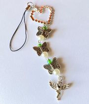 aesthetic Kawaii fairy vintage goth angel/cherub & butterflies phone strap/bag charm/keychain/display👼