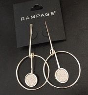 New Rampage Gold Pendulum Bar & Hoops Earrings