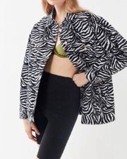 Urban outfitters zebra print denim jacket