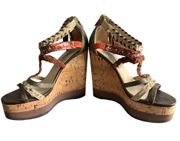 JIMMY CHOO STRAPPY WEDGE SANDAL JUNGLE ANIMAL PRINT SIZE US 6 EURO 36 ITALY