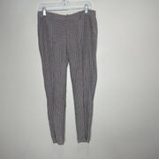 Joie Plaid 100% Silk Alessandra Black White Straight Leg Dress Pants Size 4