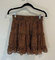 Molly Green Cheetah Print Layered Ruffle Skirt