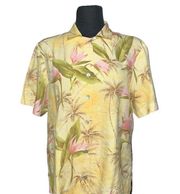 Tommy Bahama Women' Yellow pure Silk Hawaiian Shirt Large