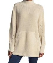 RDI Oversized Mock Neck Shaker Sweater Ivory Size Small NWT