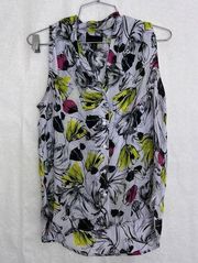 5/$25 Worthington button sheer floral tank top small