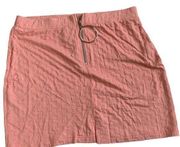 ASOS Skirt Womens 8 Coral Pink Textured Back Zip Pencil Mini Stretch NWT