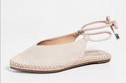 Schutz laba ankle strap lace up pointy toe espadrilles flats 5.5