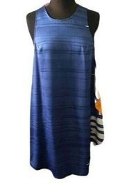 Rachel Roy Blue flare Dress with One side Ruffle size Medium