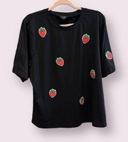 Ontwelfth Strawberry Black Short Sleeve Shirt - Size 2X - NWT