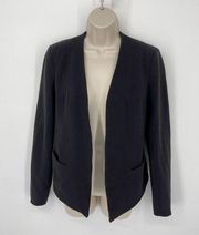 Philosophy Black Open Front Lined Pockets Blazer Womens Sz Small