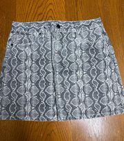 Snake Skin denim Skirt