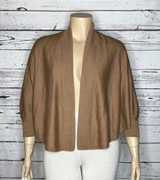 Isaac Mizrahi Live! Size XL Tan Dolman Sleeve Cocoon Sweater Shrug Cardigan