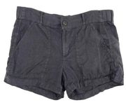 Lou & Grey 100% Linen Shorts Charcoal Gray Lightweight Breathable size XS