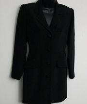 Hugo Buscati Long Silk Evening Jacket Size 2 Black