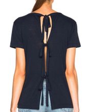 Navy Back Tie Tee