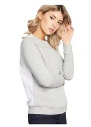 ModCloth Grey Crew Neck Pullover Sweatshirt with White Eyelet Back Size Medium