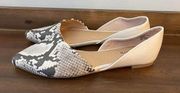 Torrid Faux Leather Snakeskin Print D'Orsay Flats Slip-On Shoes Women's 9W NEW