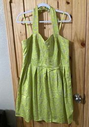 Like new Lane Bryant size 16 mid-length halter dress in bright green