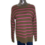 Cotton On Women’s Brown Striped Crewneck Long Sleeve Sweater Size Medium