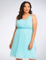 Baby Blue Pleated Dress 