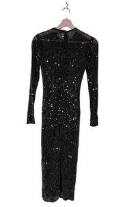 Rachel Roy sequin long sleeve sheer maxi dress Medium