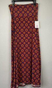 LulaRoe Geometric Maxi Skirt M Multicolor Radial Floor Length Pull On