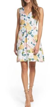 Jacquard A-Line Dress Floral Size 14