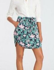 Draper James Tropical Floral Pull-On Tie Waist Mini Skirt Women's Size Small