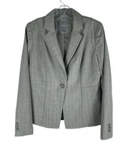 Classiques Entier Wool Blazer Jacket Suit One Button Light Gray Size 8