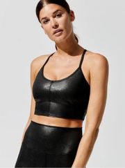 💕CARBON38💕 Leatherette Longline Bra ~ Black Small S NWT