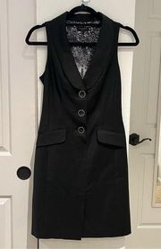 RARE  Little Black Dress Suiting Dress Button Front
