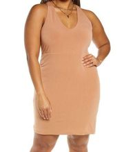 NWOT OPEN EDIT Sleeveless Body-con Minidress In Tan Mocha Size large