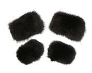 Vintage Sable Fox Fur Soft Brown Black Soft Fluffy Cuffs Set