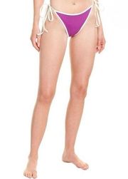 SOLID & STRIPED The Amber Bikini Bottom Electric Grape White Women’s Size Large