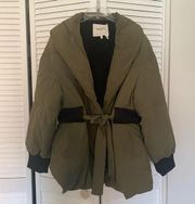 BA&SH designer dayma olive and black puffer jacket