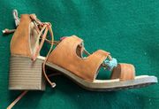 MAURICE’S Light Rust Lace Up & Zipper Sandals Size 9