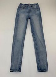 Buckle Black Light Wash Stretch Denim Fit 35 High Rise Ankle Skinny Jeans 23