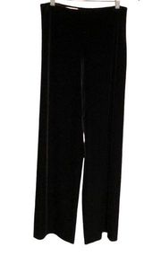 Alex evening black velvet wide leg pants size M petite