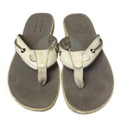 Sperry  Top Sider White Patent  Non Marking Soles Flip Flops Size 8.5