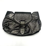 Botkier Gunmetal/Pewter Metallic Leather Purse Clutch