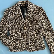 NWT  Leopard Print Knit Wool Blazer Jacket