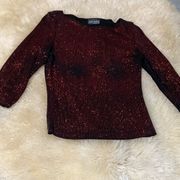 Red and black sparkly blouse size S