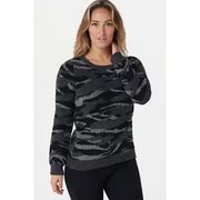 Barefoot Dreams CozyChic Seaside Crew-Neck Pullover in Camo