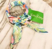 Lilly Pulitzer Fabric Wrapped Bangle Bracelet Bennet Blue Surf Gypsea Swim Bow