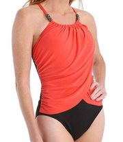 CORAL TROPICS BY APOLLO SWIMWEAR Cut Out One Piece Swim Suit